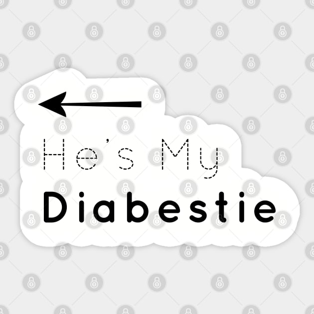 He's My Diabestie Sticker by areyoutypeone